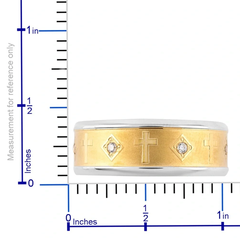 Simulated Diamond Cross Men’s Ring